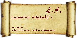 Leimeter Adelmár névjegykártya